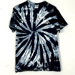 🌞 Gildan heavy cotton black white tie dyed south Beach Grill short sleeve tee M